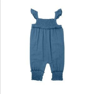 L’ovedbaby baby Organic Muslin Romper in Pacific